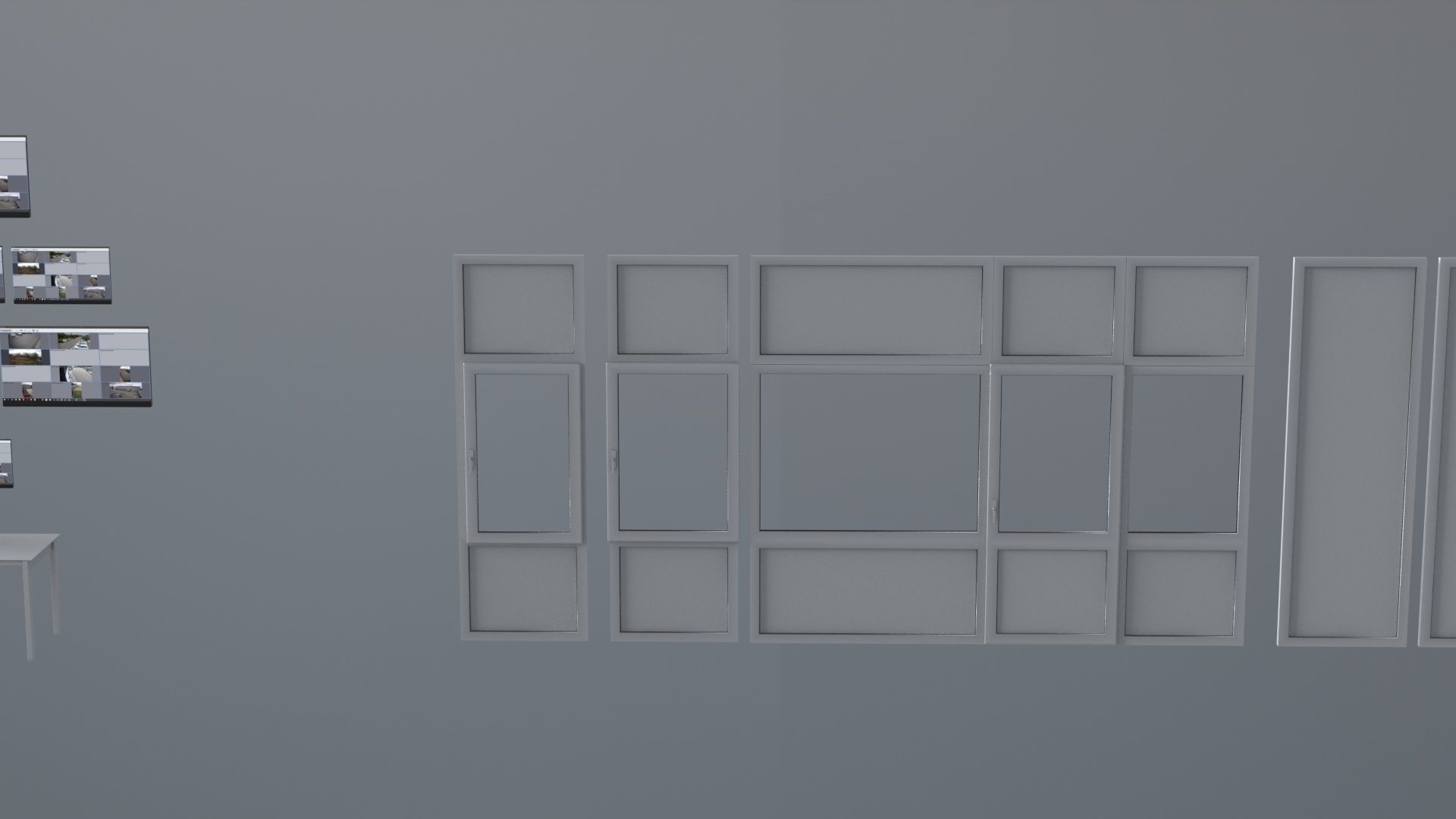 office partitions plastic partitions  set Low-poly 3D model_19