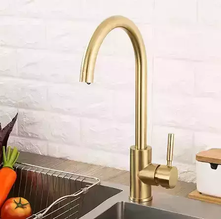Kitchen Faucet 3D Gold Steel Sognare Grifo 
