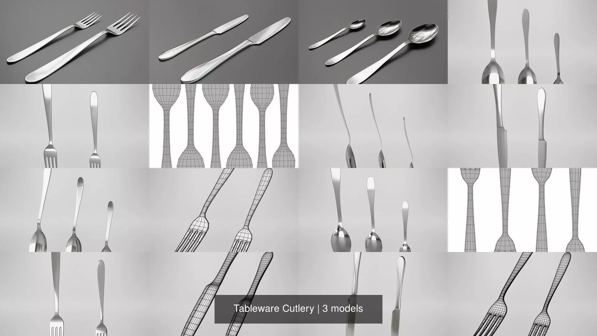 Tableware Cutlery 3D Model Collection_1
