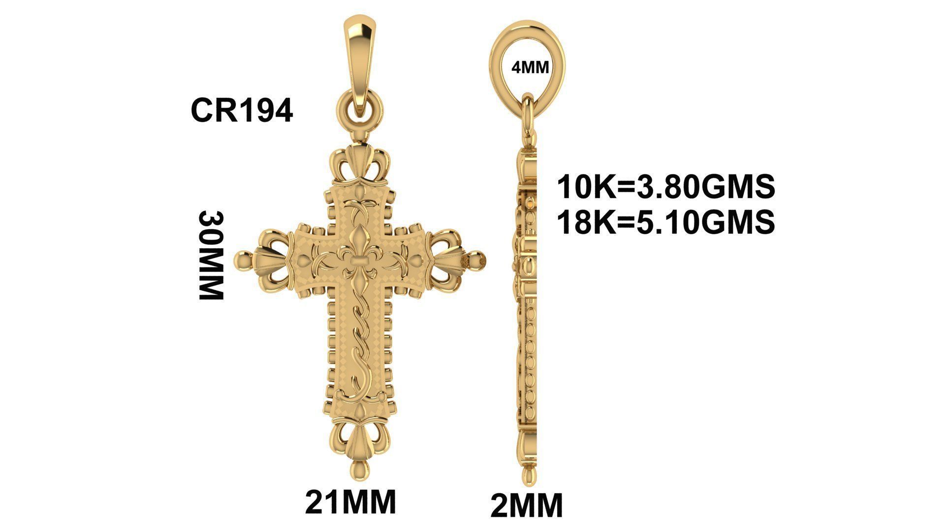 CROSS PENDANT CR194 3D print model_6