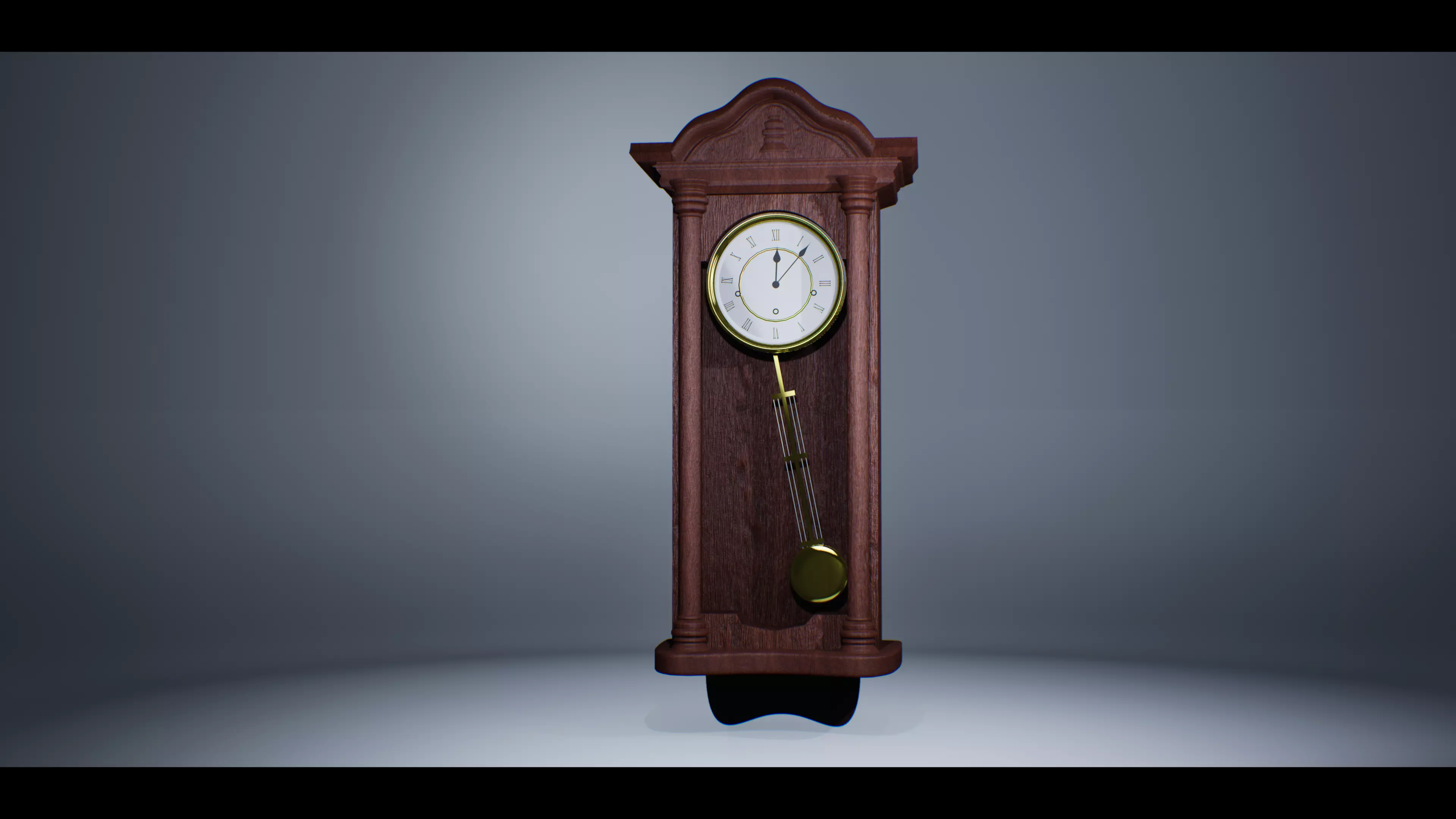 Old Pendulum Wall Clock  3D model_0