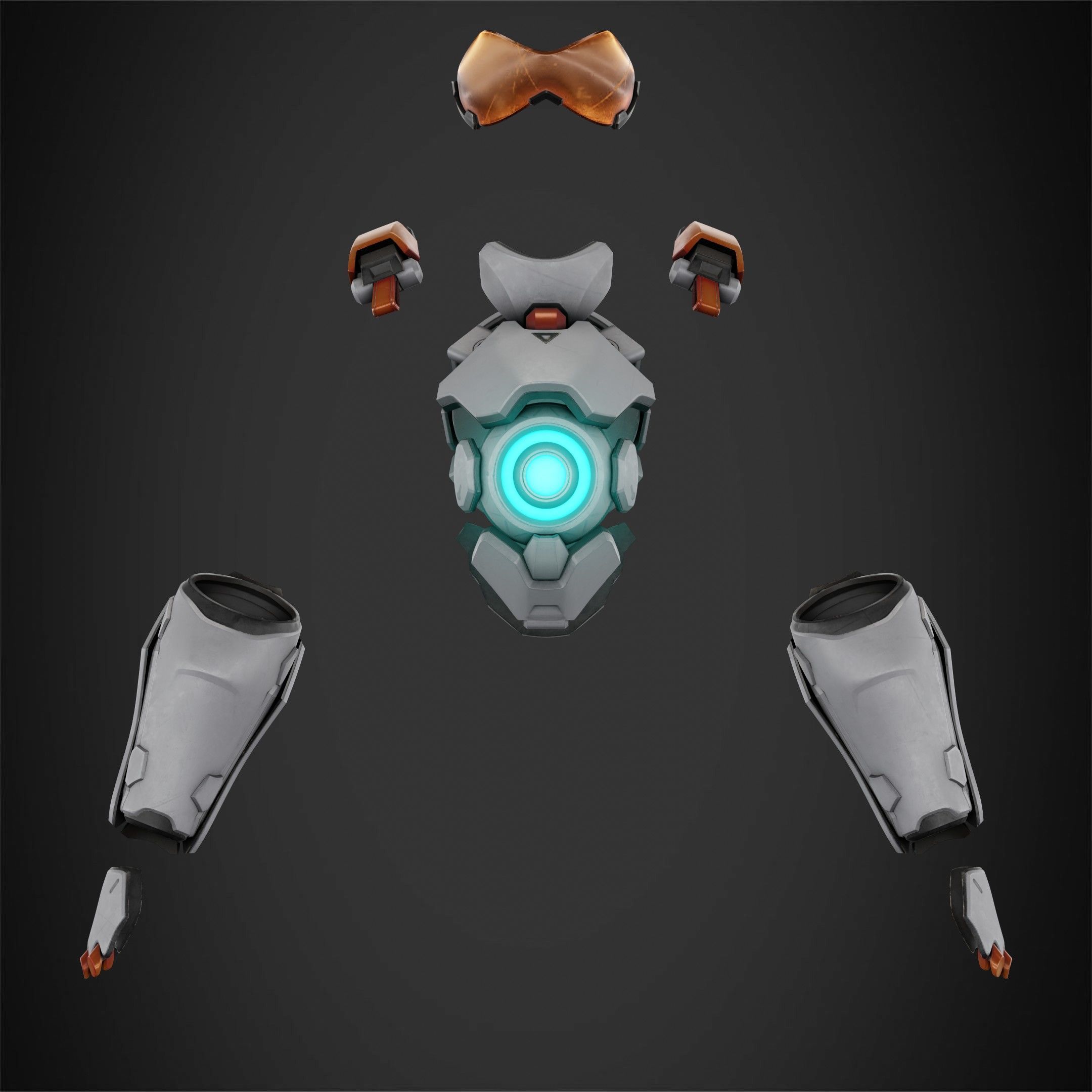 Overwatch 2 Tracer Armor and Mask for Cosplay 3D print model_2