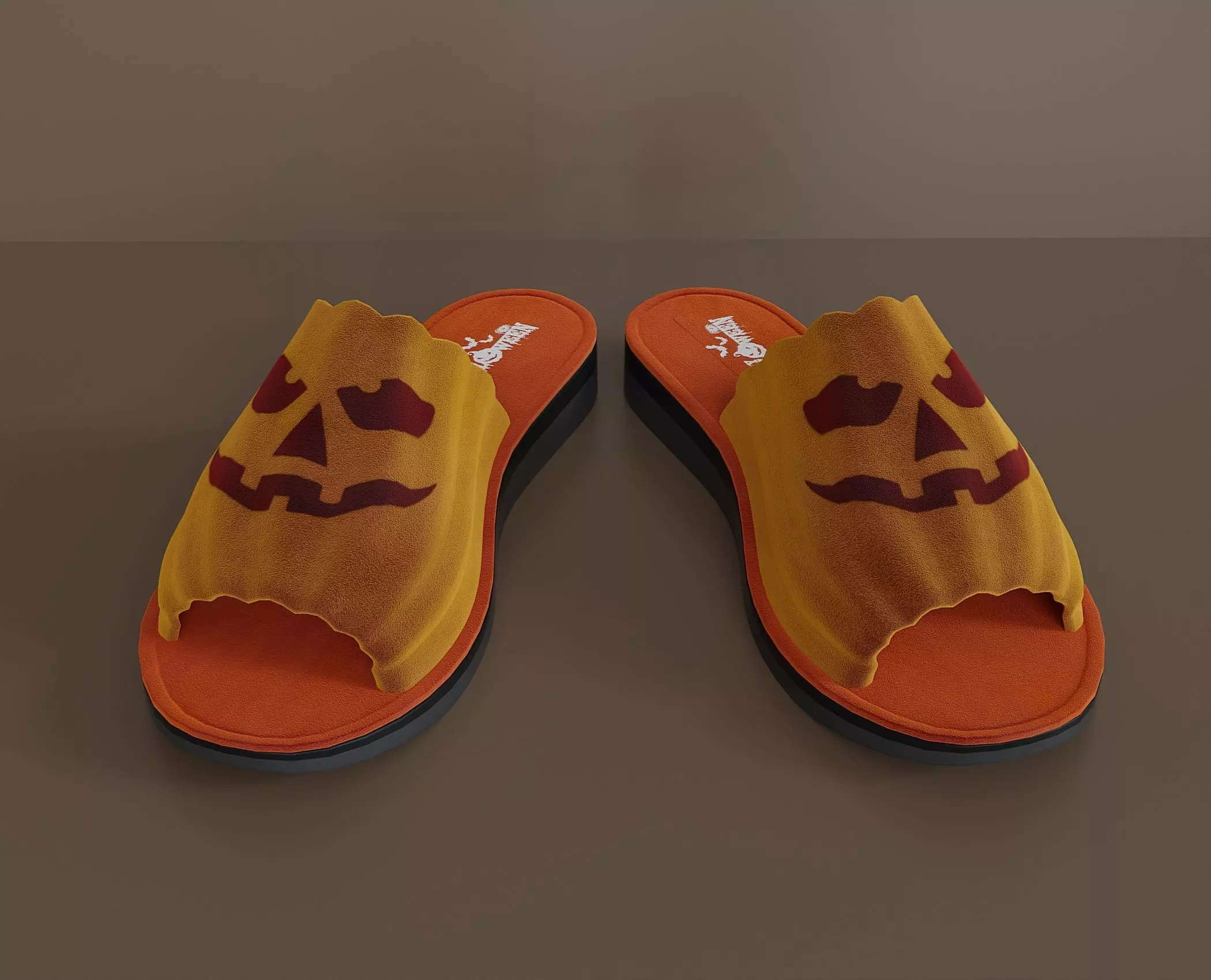Home soft shoes for halloween day Low-poly 3D model