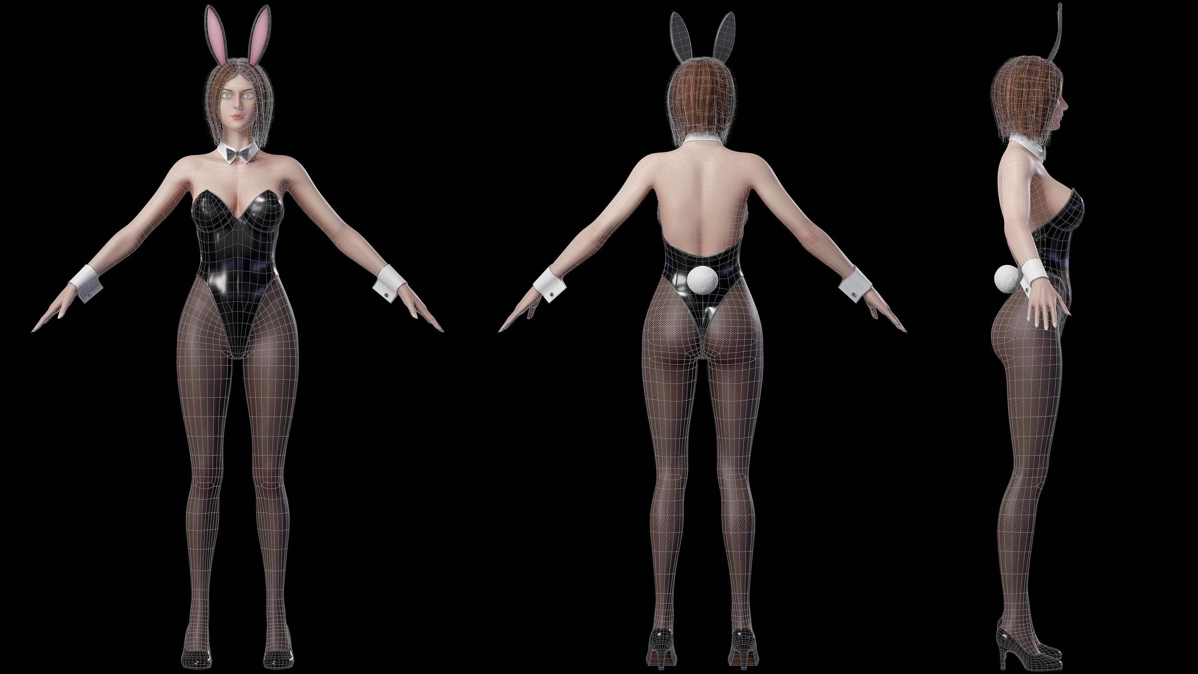 Bunny Girl Low-poly 3D model_9