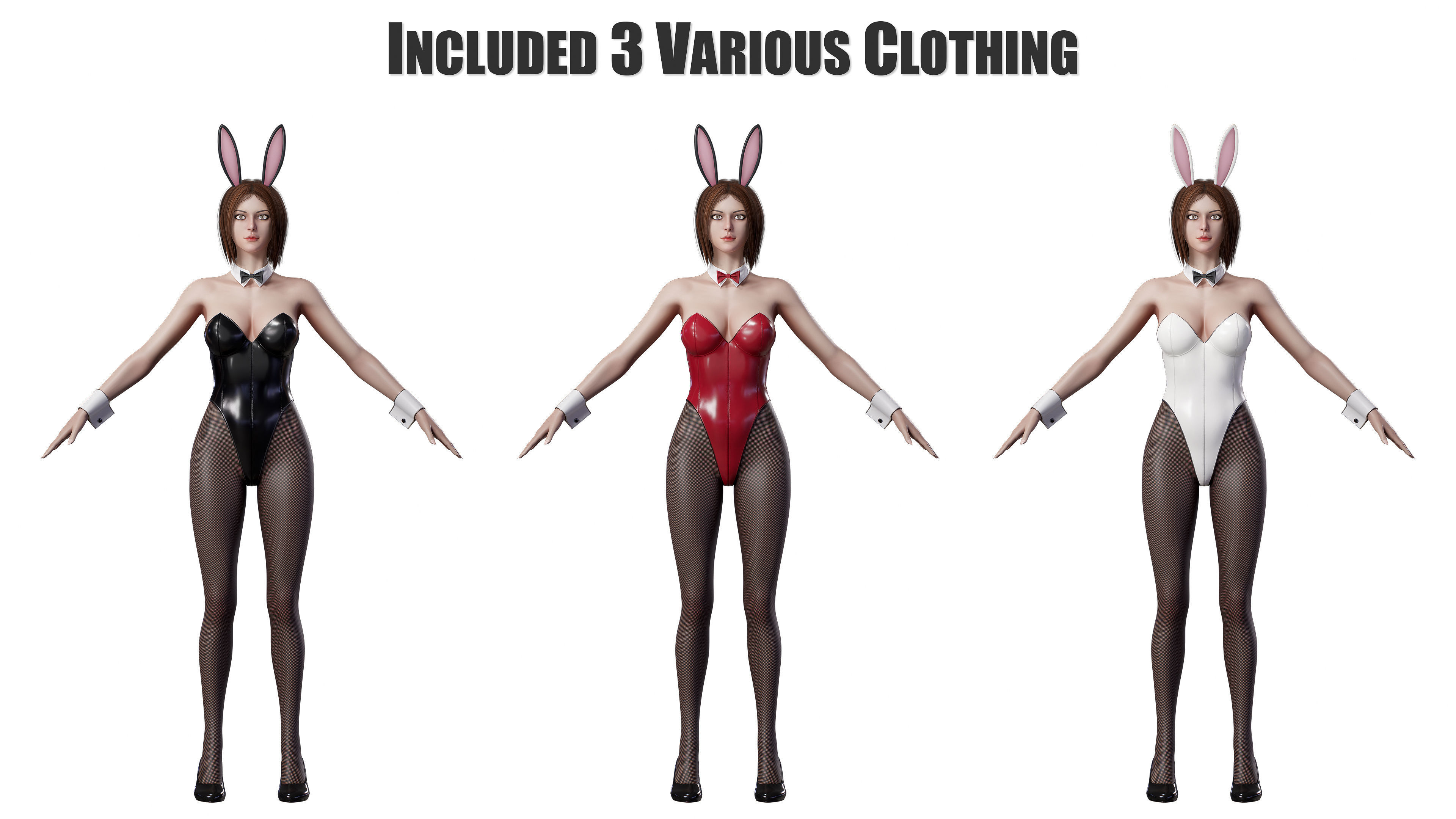 Bunny Girl Low-poly 3D model_2