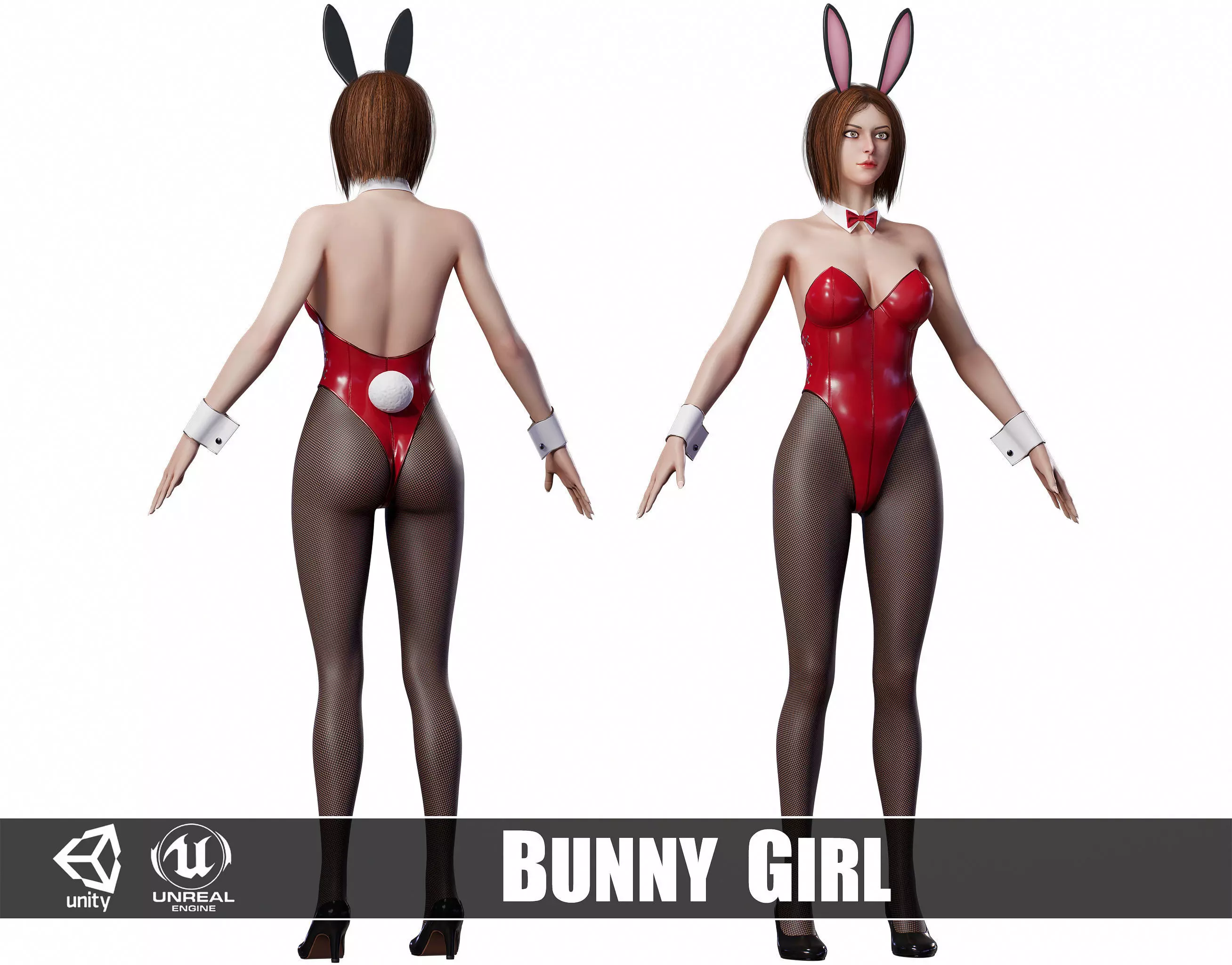 Bunny Girl Low-poly 3D model_0