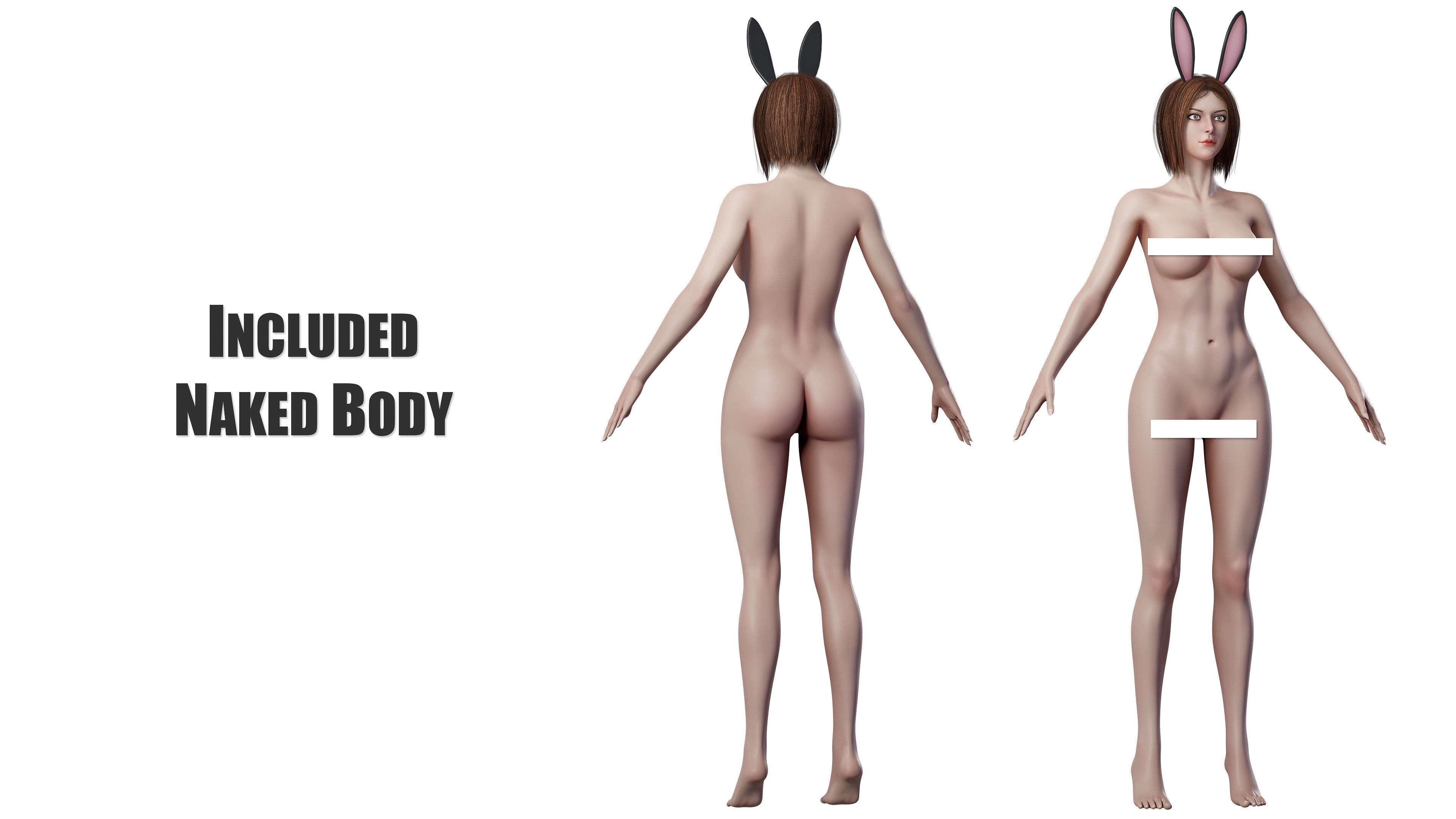Bunny Girl Low-poly 3D model_3