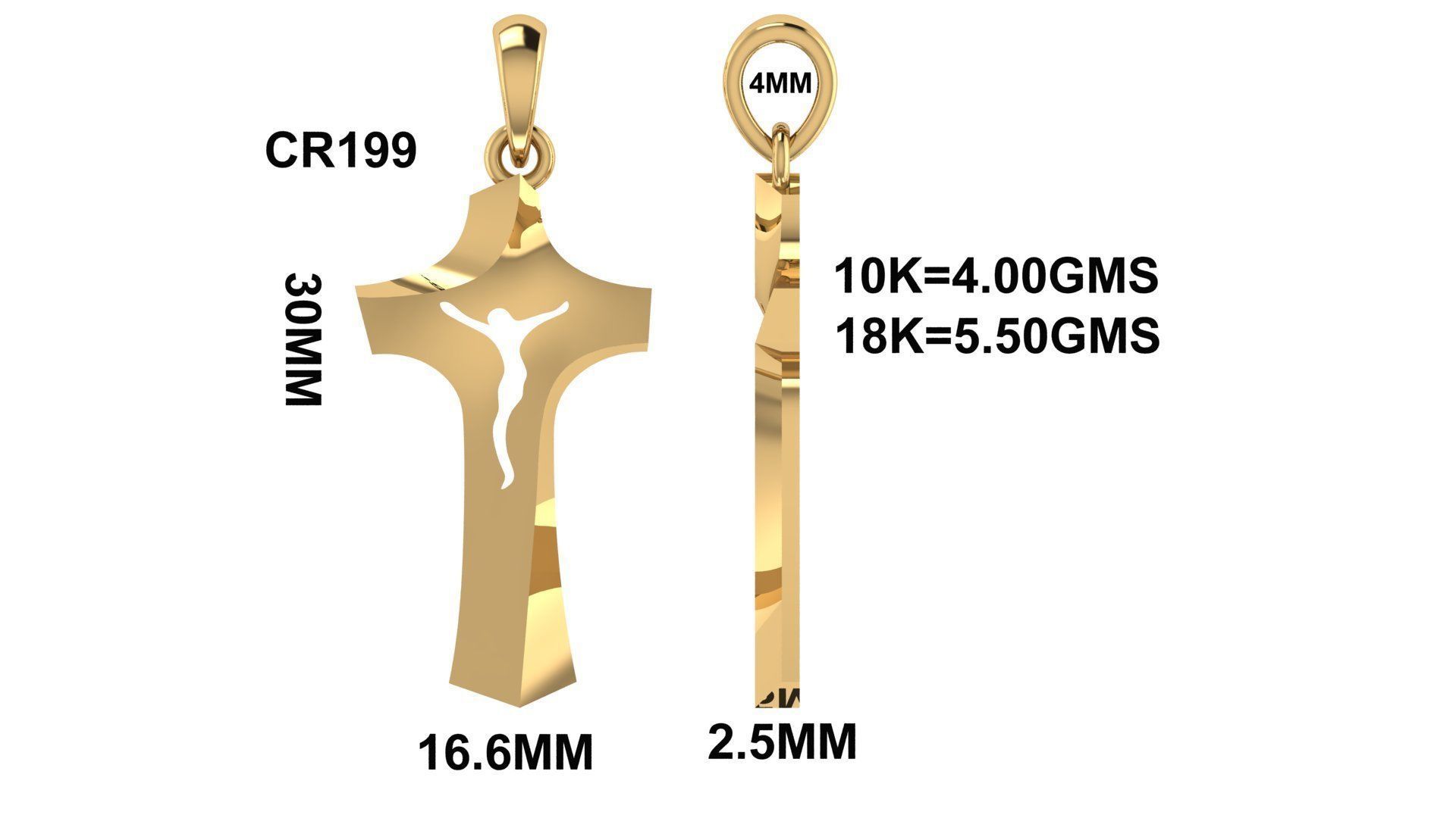 CROSS PENDANT CR199 3D print model_1