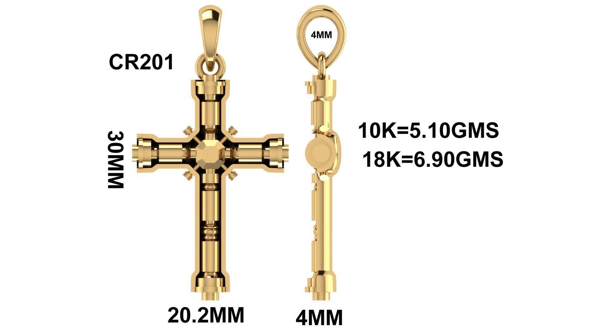 CROSS PENDANT CR201 3D print model_6