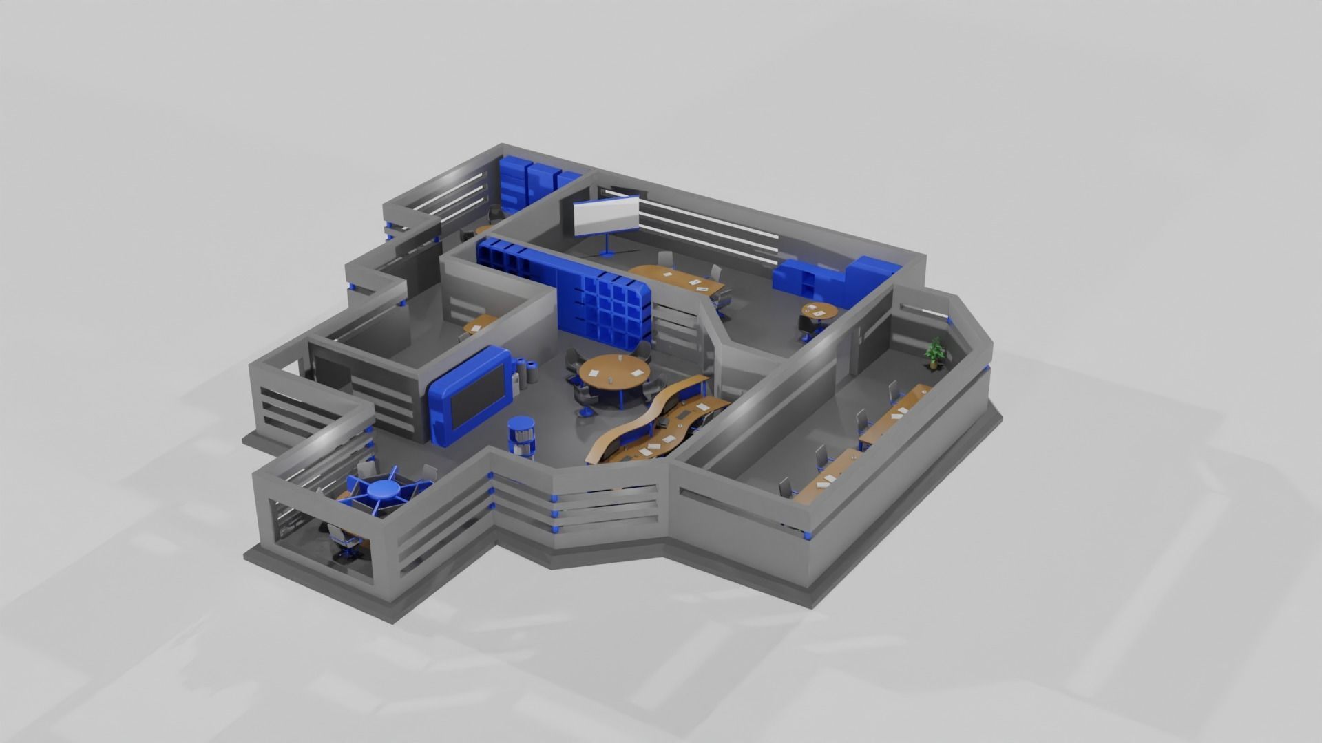 Office game ready pack Low-poly 3D model_1
