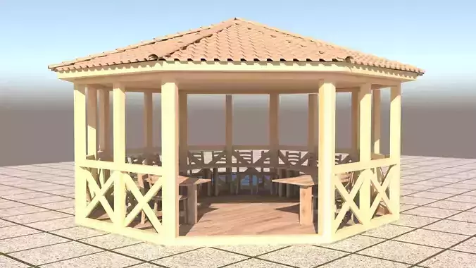 Alcove 3D wooden gazebo