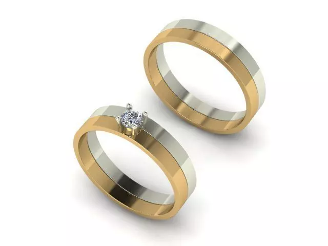 Rings Wedding Double 3D print model_0