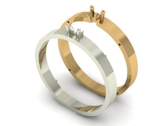 Rings Wedding Double 3D print model_3