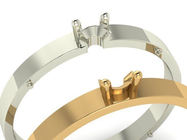 Rings Wedding Double 3D print model_1