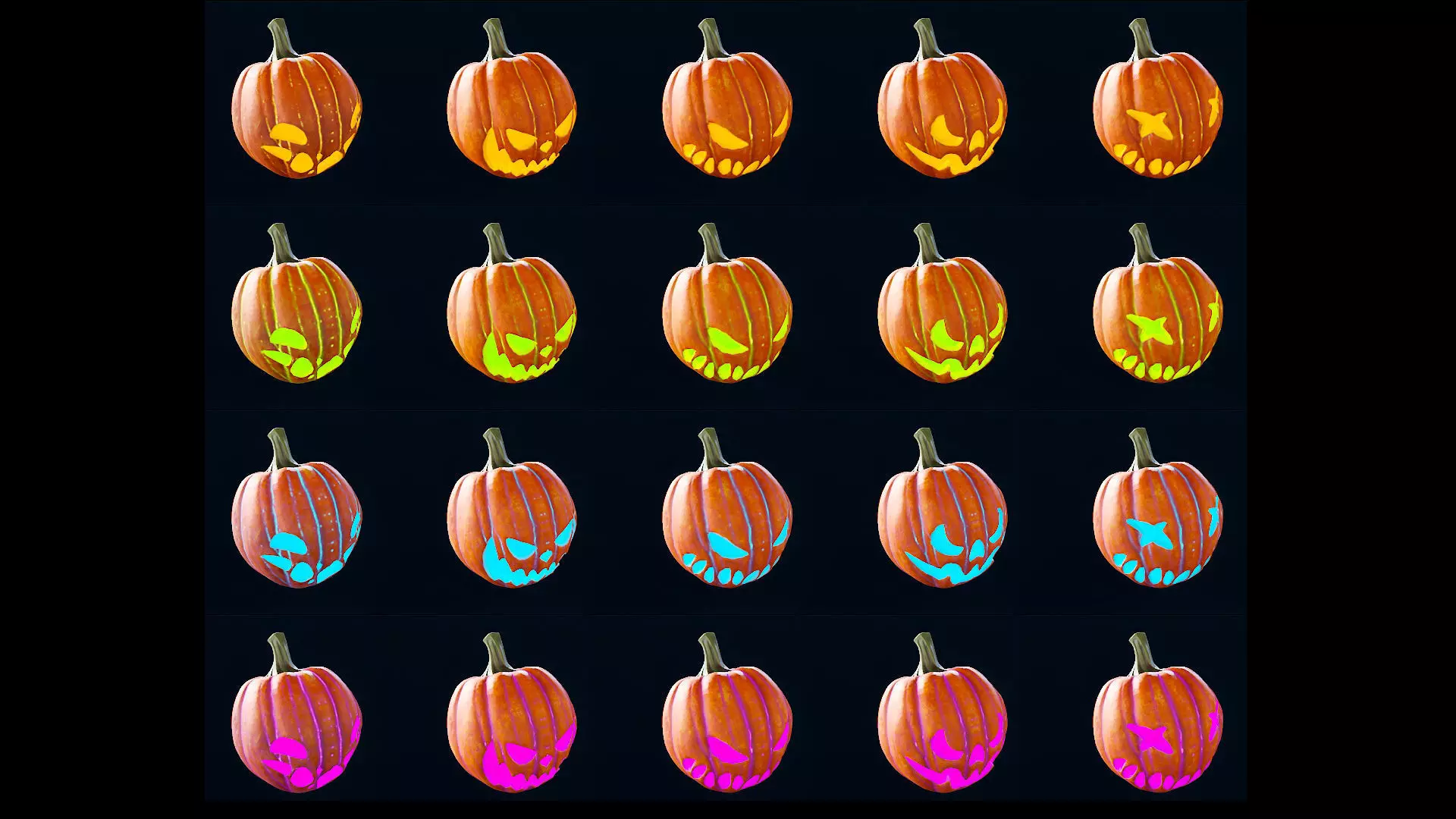 Halloween Pumpkin Head - Pack - Game Ready - Textured PBR 3D Model Collection_0