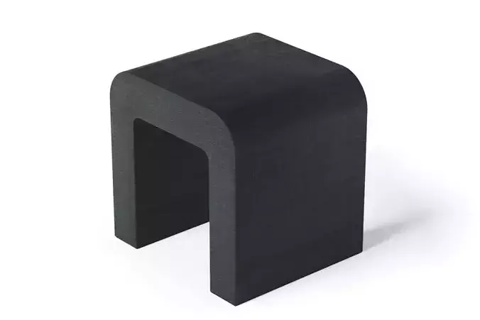 Horseshoe Black Lacquered Linen Side Table CB2