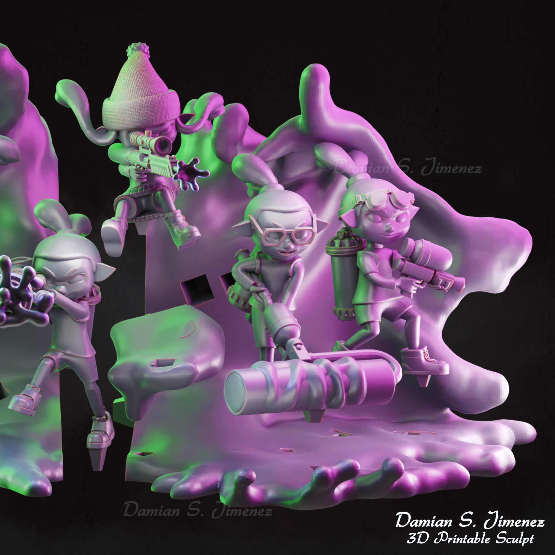 Splatoon 3 Diorama 3D Print stl Splatoon 3D Model 3D print model_12