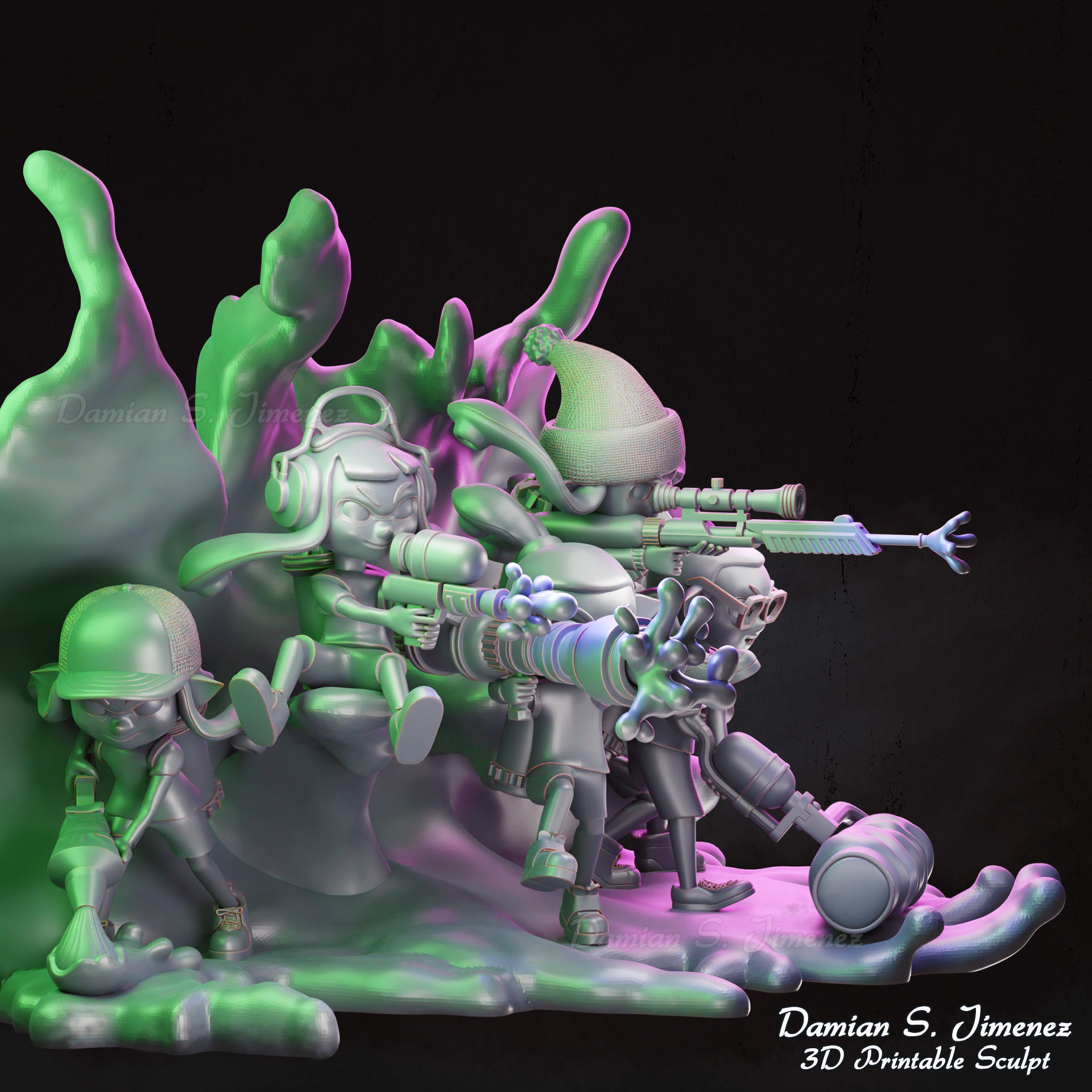 Splatoon 3 Diorama 3D Print stl Splatoon 3D Model 3D print model_9