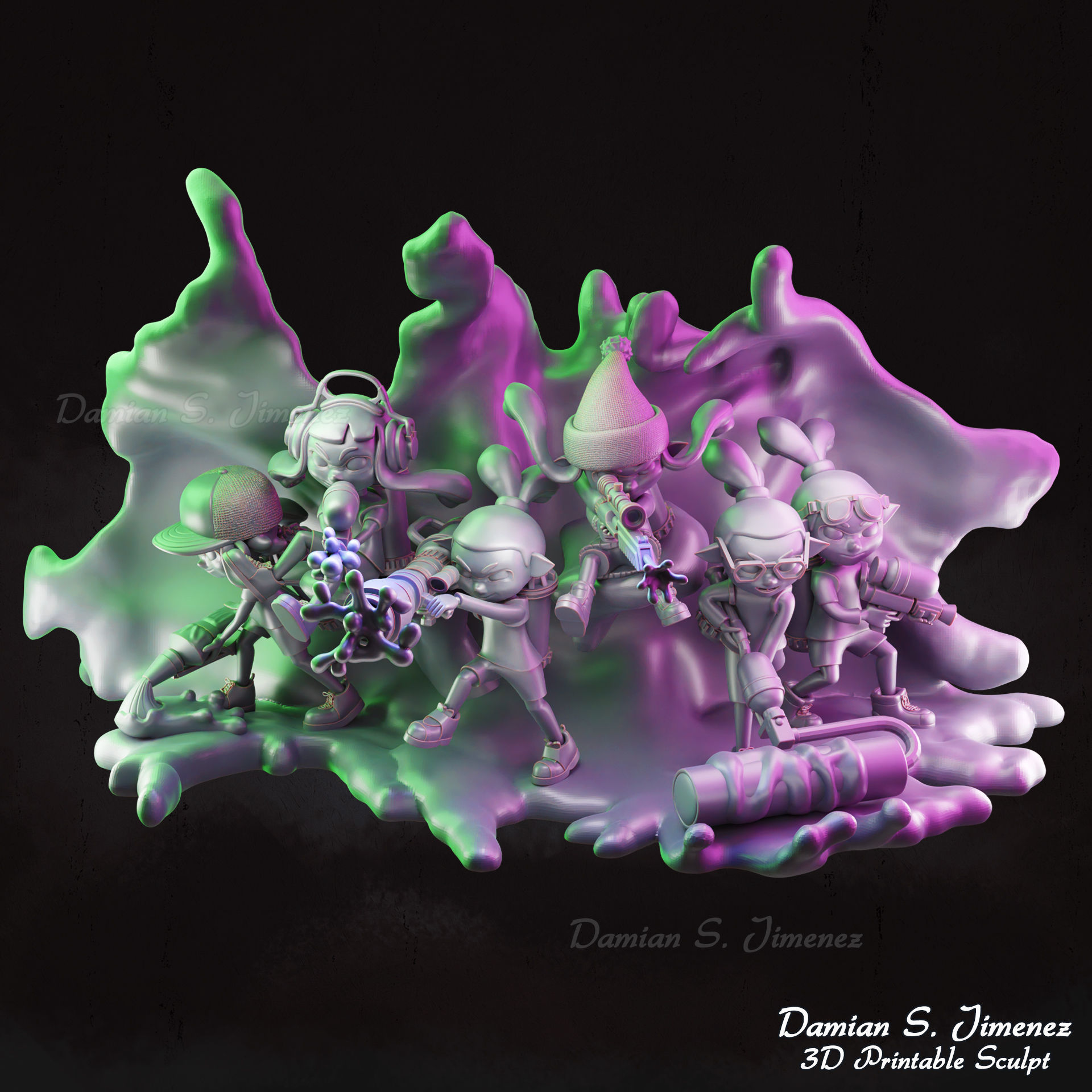 Splatoon 3 Diorama 3D Print stl Splatoon 3D Model 3D print model_13