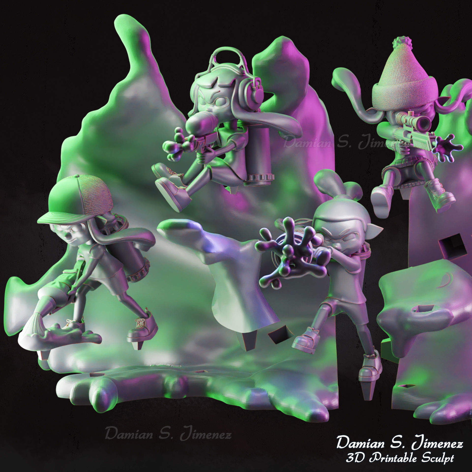 Splatoon 3 Diorama 3D Print stl Splatoon 3D Model 3D print model_11
