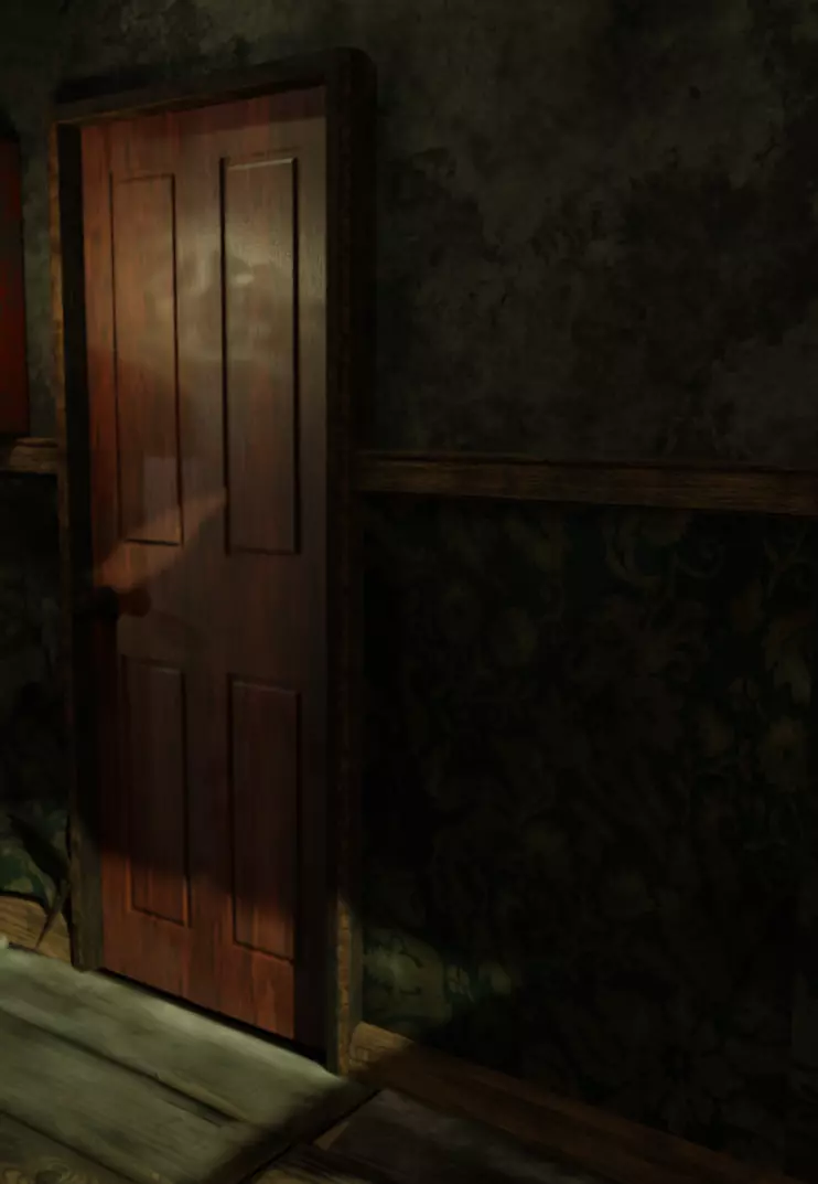 Door with handle and Latch 3D model_0