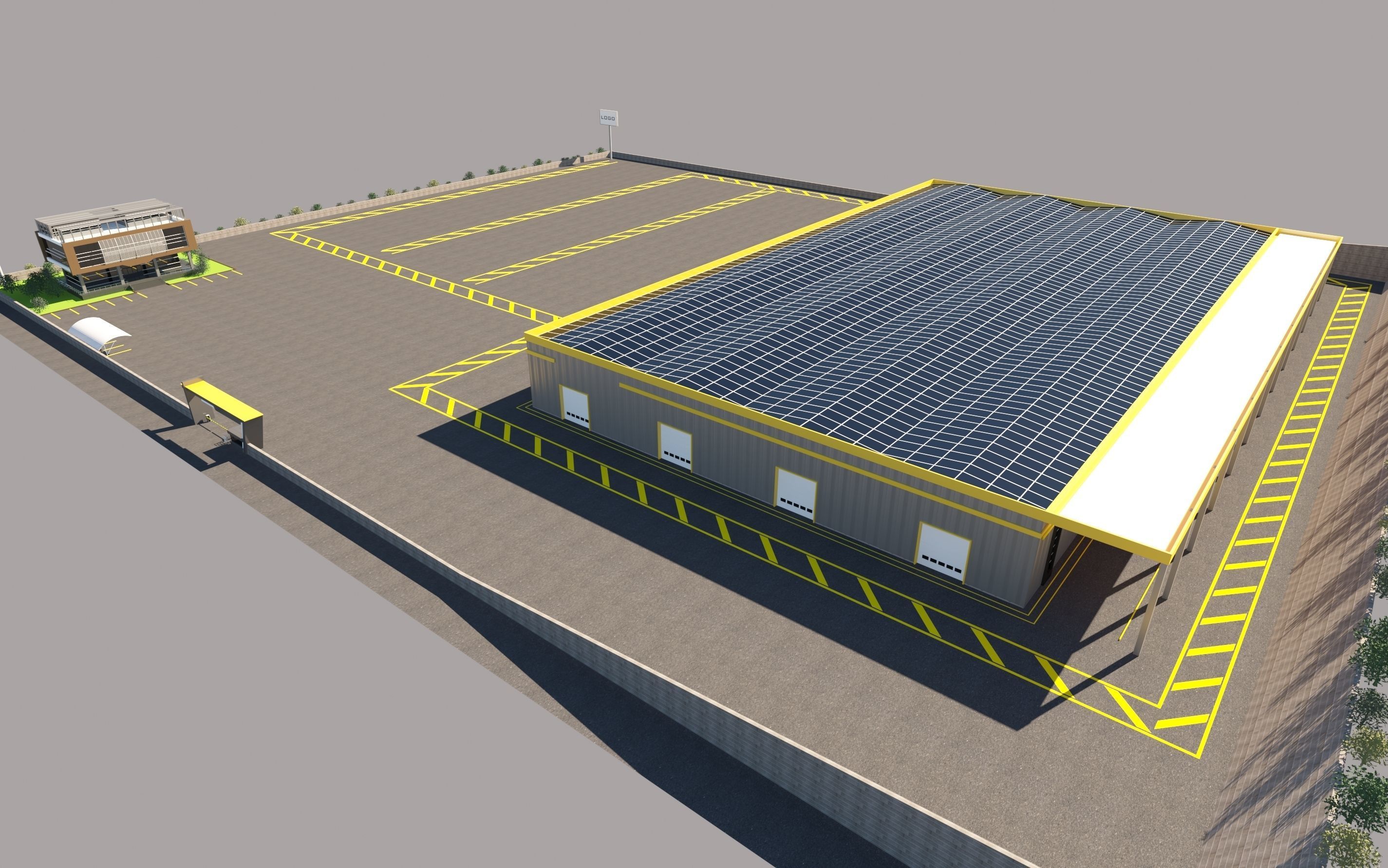 3D Generic Factory Executive Building model 3D model_7