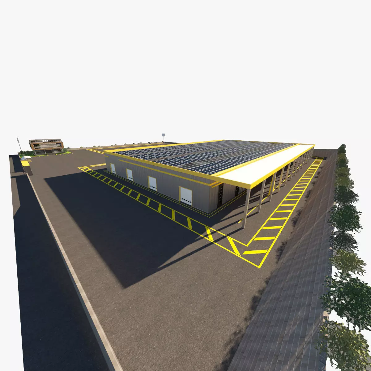 3D Generic Factory Executive Building model 3D model_0
