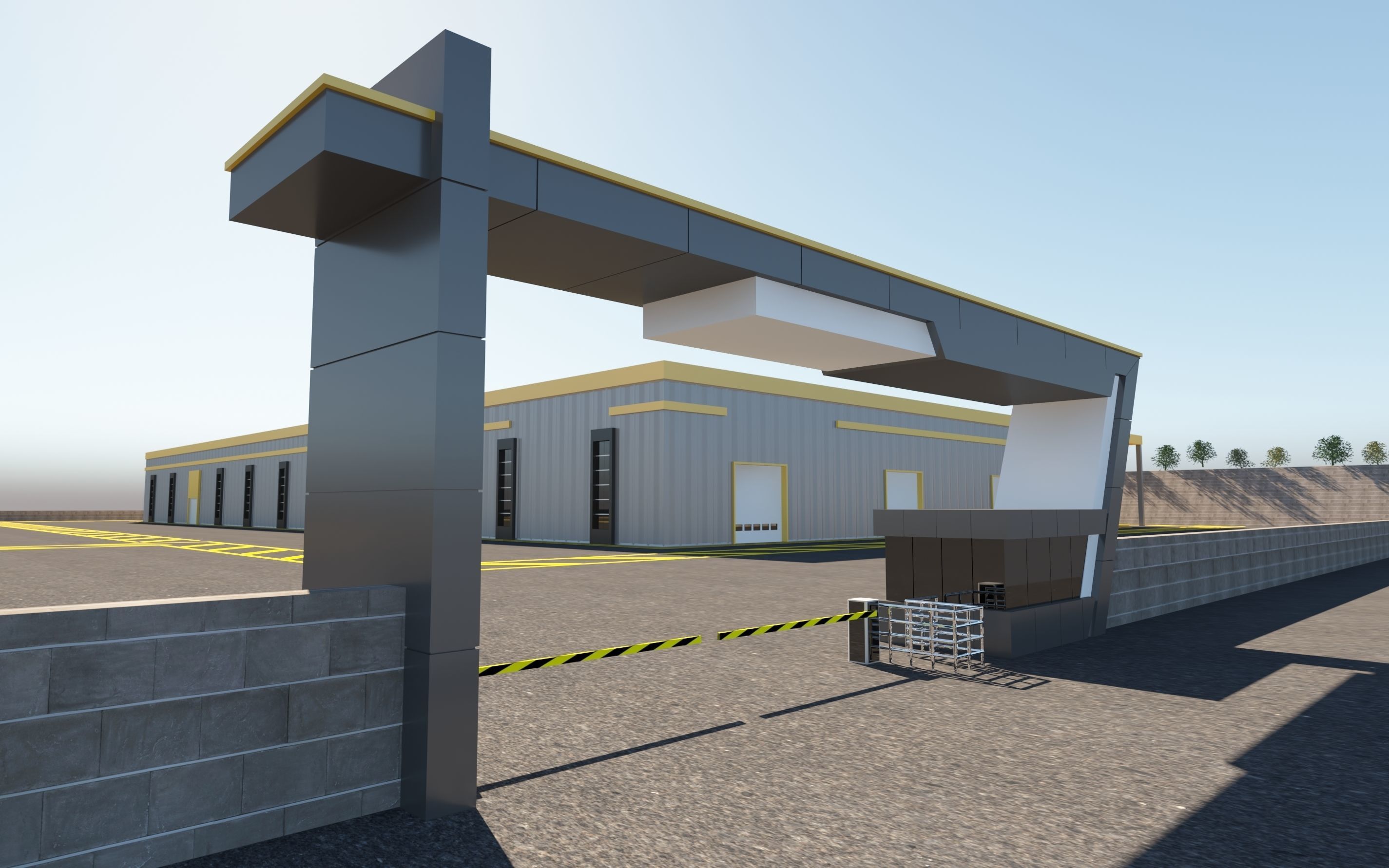 3D Generic Factory Executive Building model 3D model_3