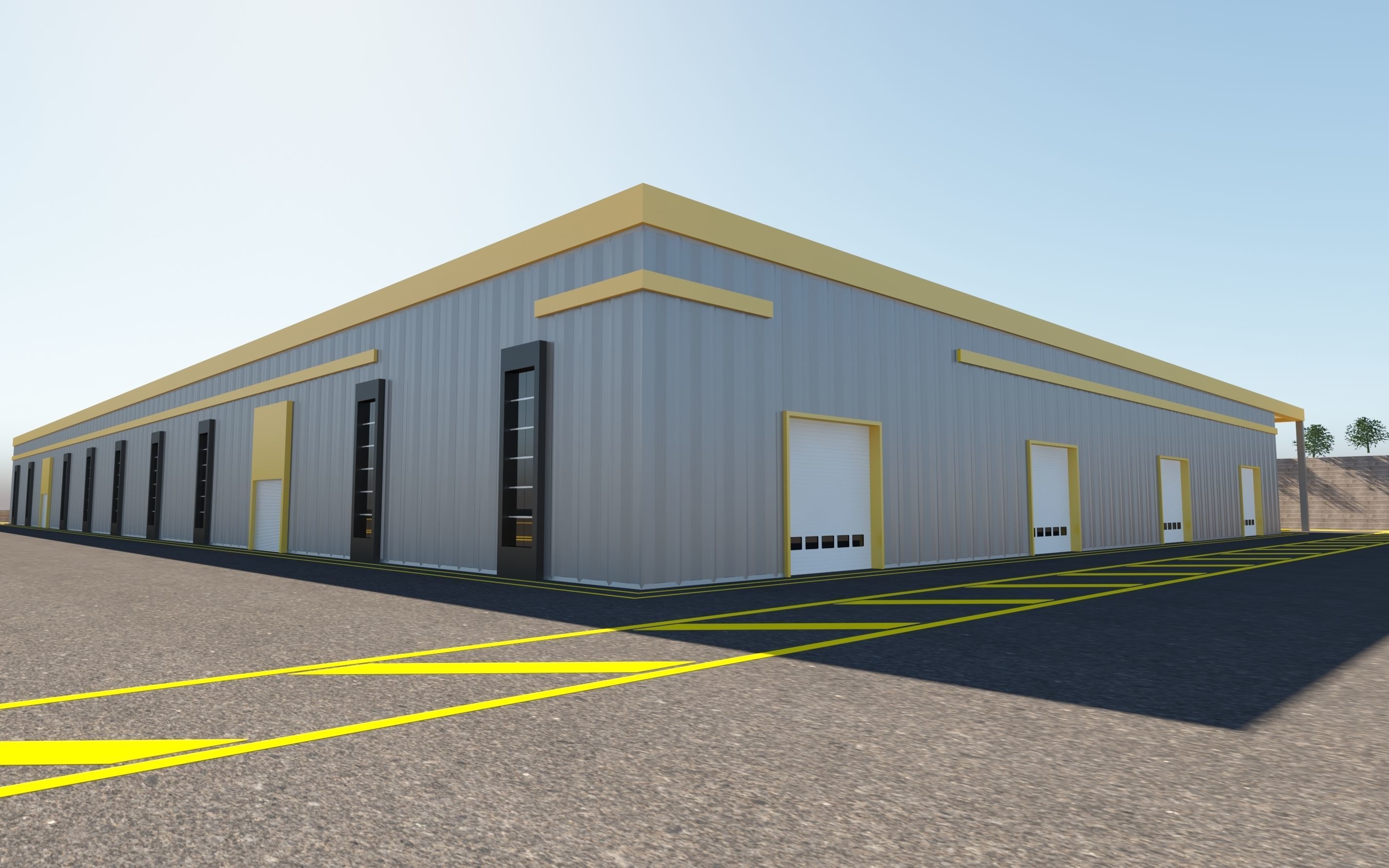 3D Generic Factory Executive Building model 3D model_4