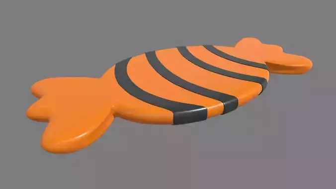 Candy Candy orange and fish Low-poly 3D model