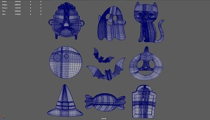 Halloween Candies Pack 01 Low-poly 3D model 4
