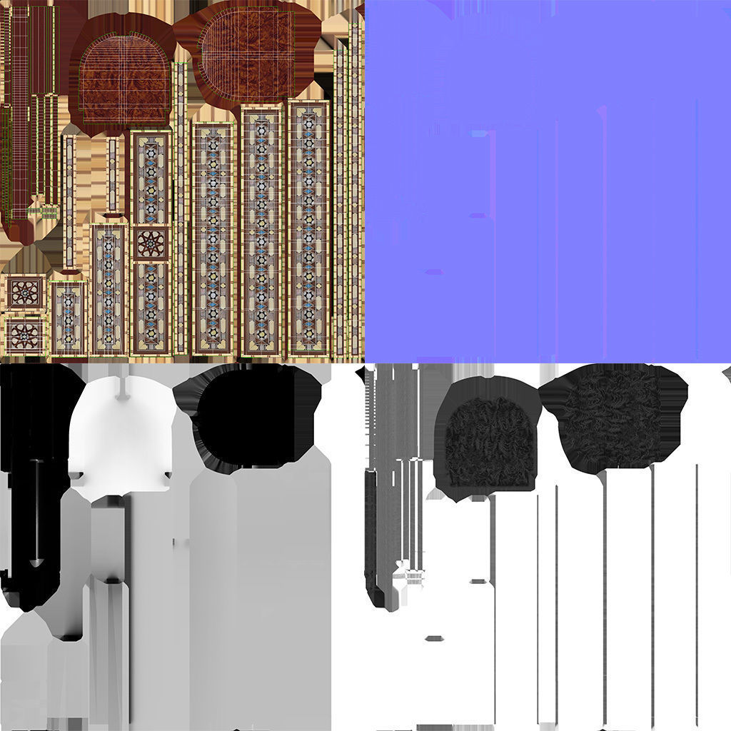 arabic chair 01 3D model_3