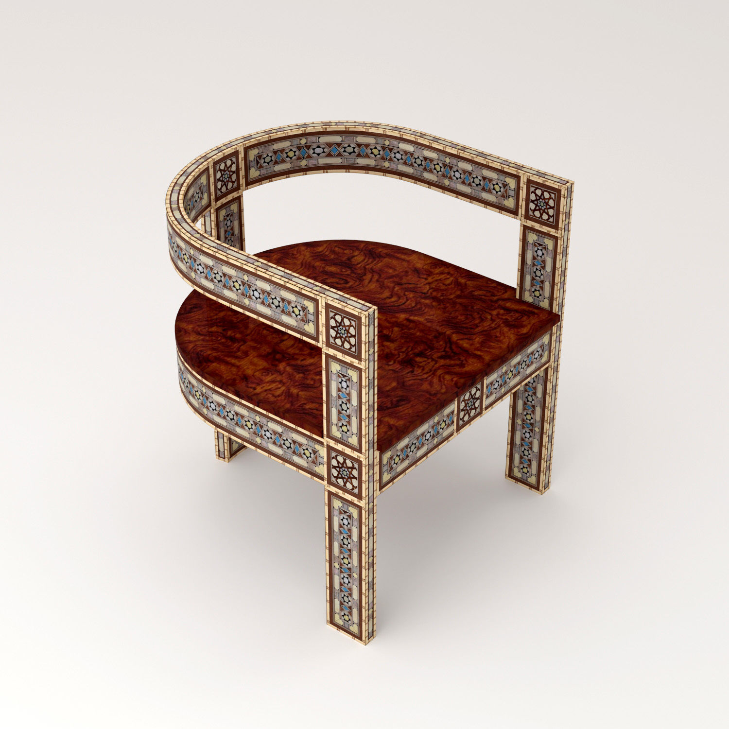 arabic chair 01 3D model_2