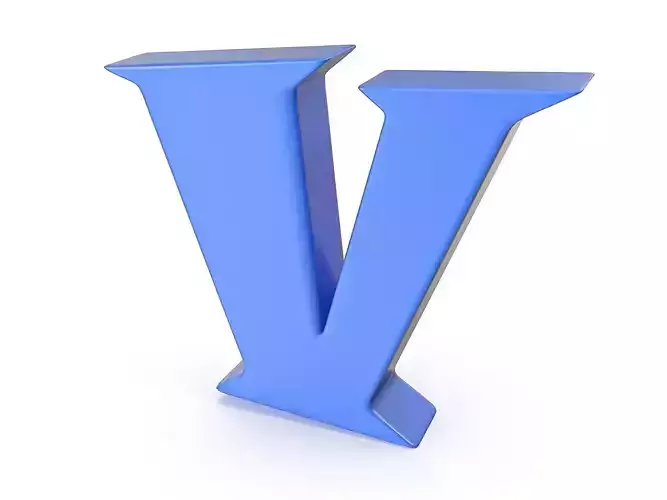 V Alphabet letter 3D model