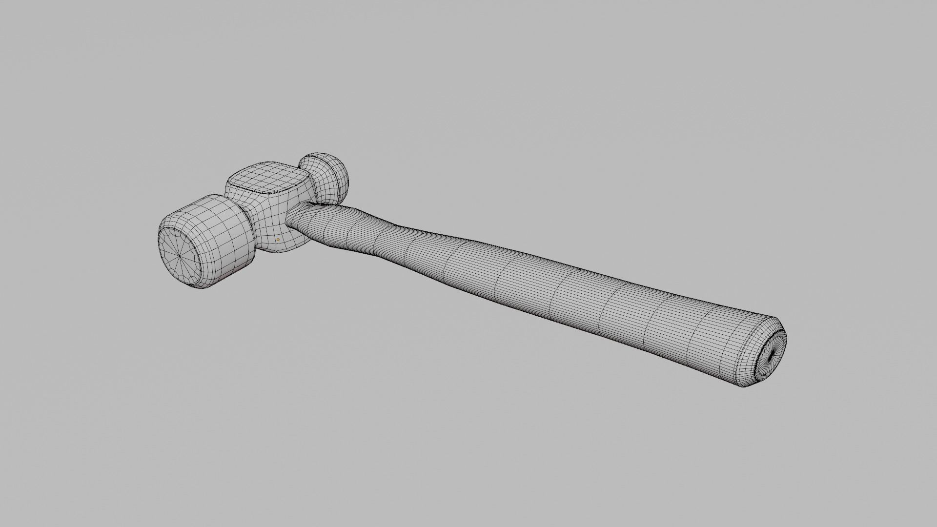 Ball Pein Hammer Low-poly 3D model_4