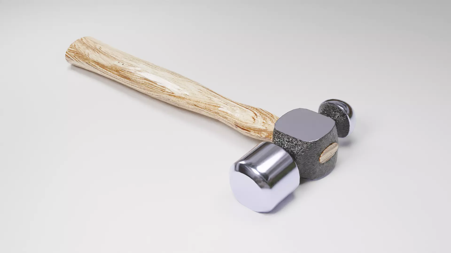Ball Pein Hammer Low-poly 3D model_0