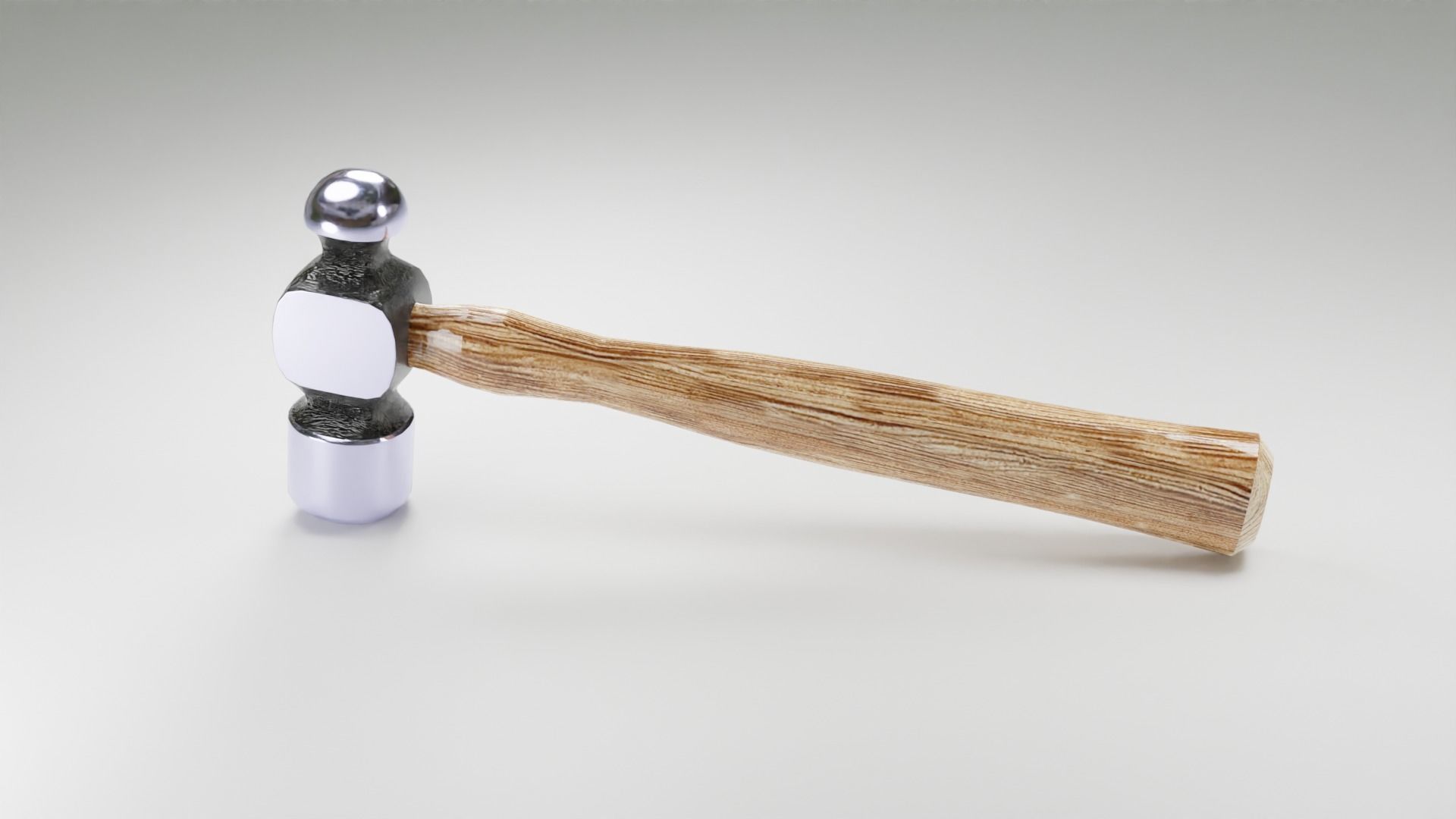 Ball Pein Hammer Low-poly 3D model_2