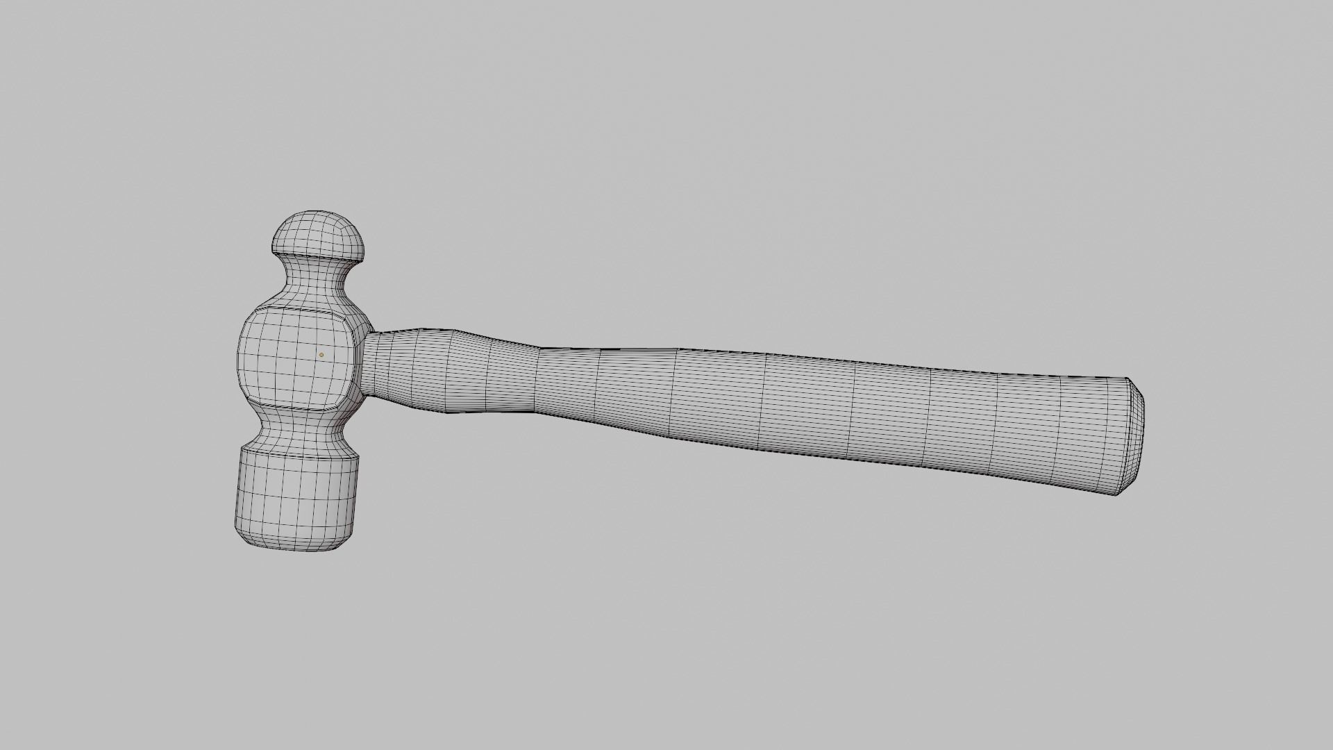 Ball Pein Hammer Low-poly 3D model_3