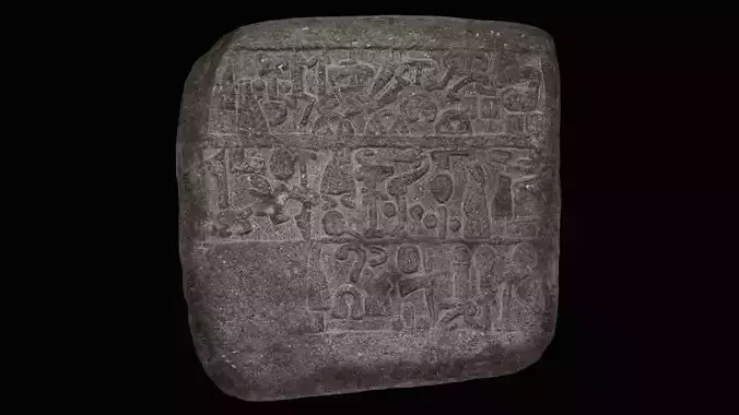 Luwian Hieroglyphic Slab Low-poly 3D model