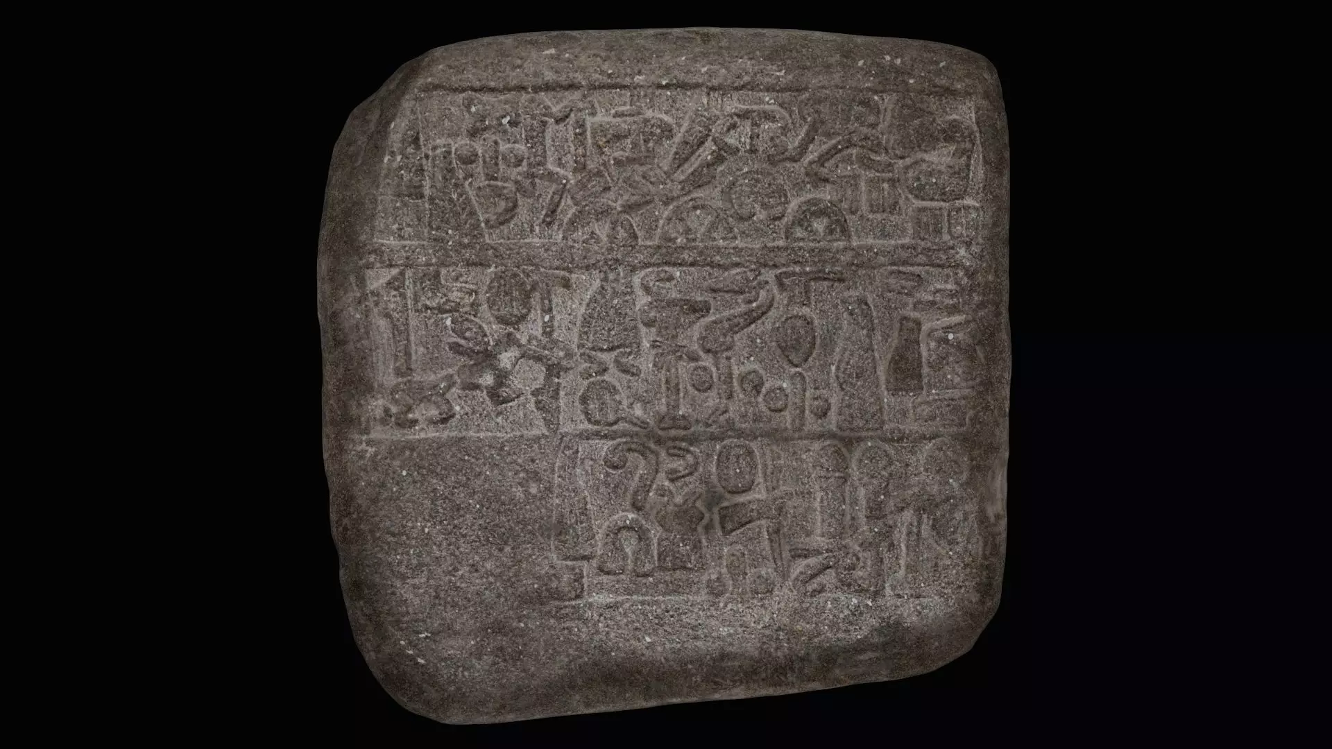 Luwian Hieroglyphic Slab Low-poly 3D model_0