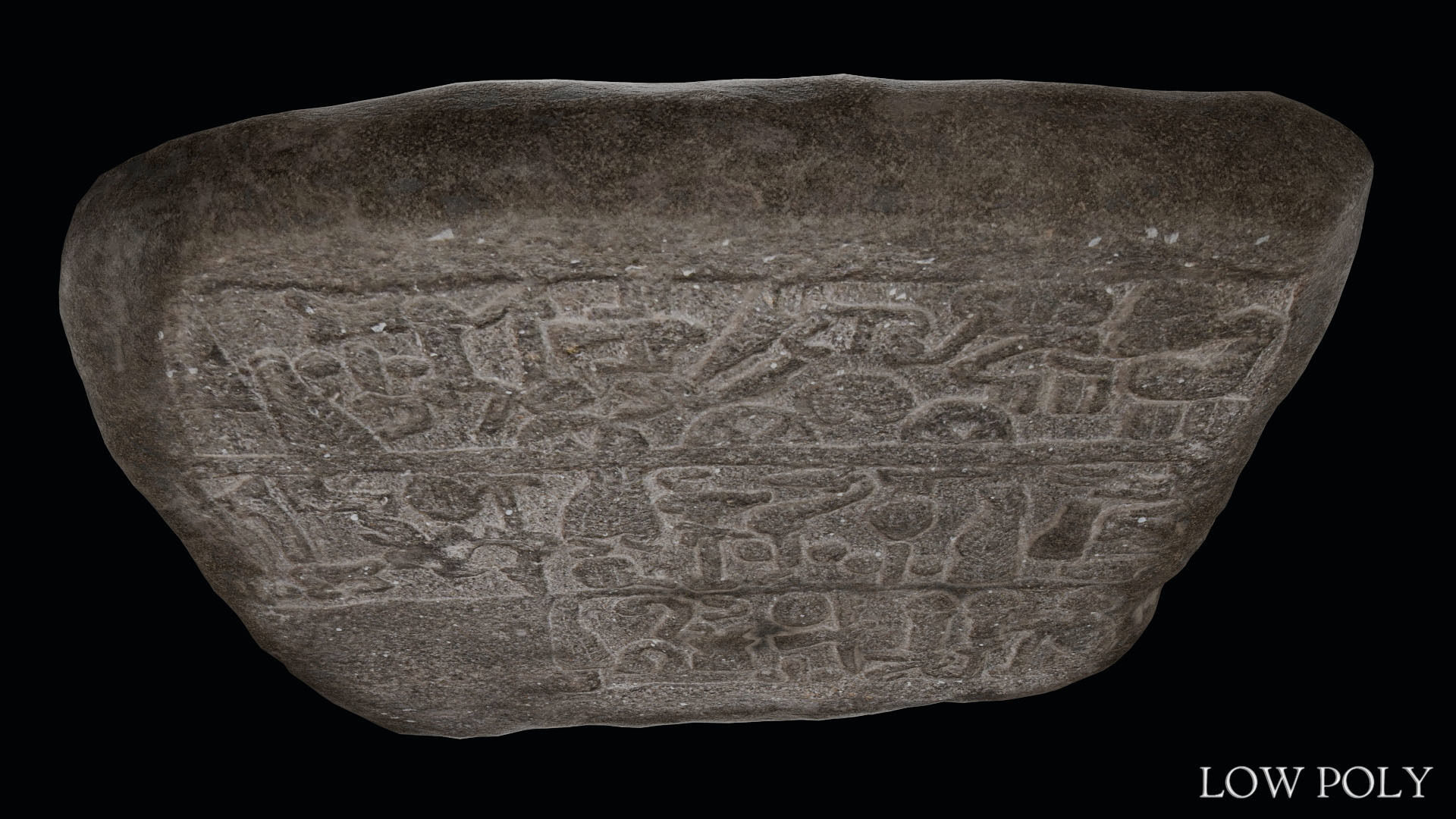 Luwian Hieroglyphic Slab Low-poly 3D model_32