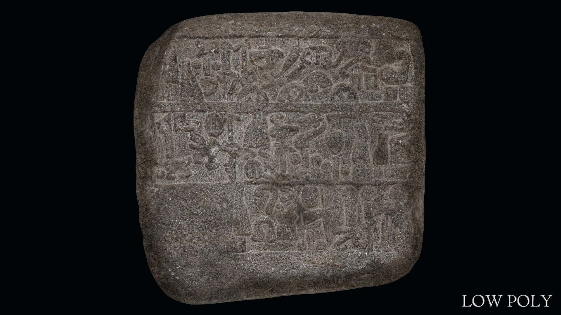 Luwian Hieroglyphic Slab Low-poly 3D model_16