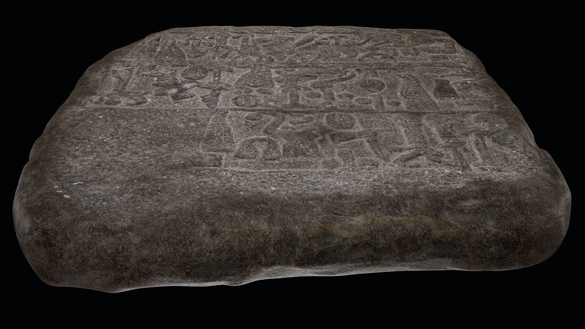 Luwian Hieroglyphic Slab Low-poly 3D model_12