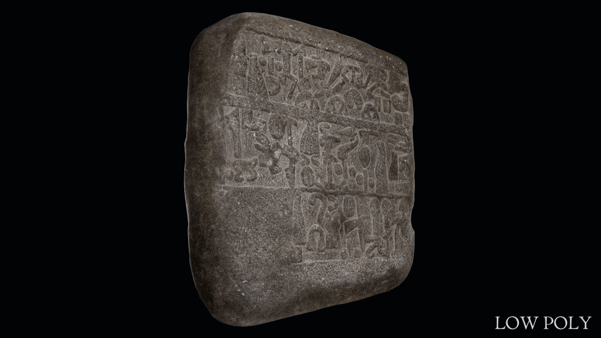 Luwian Hieroglyphic Slab Low-poly 3D model_20