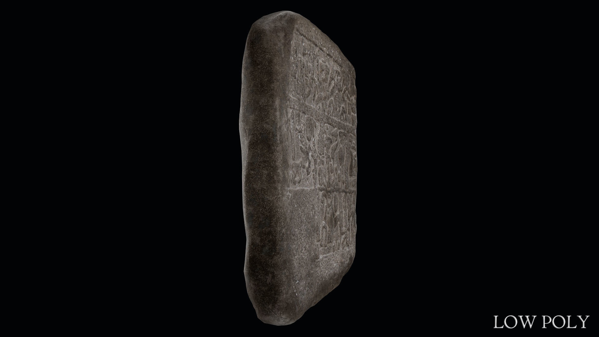 Luwian Hieroglyphic Slab Low-poly 3D model_22