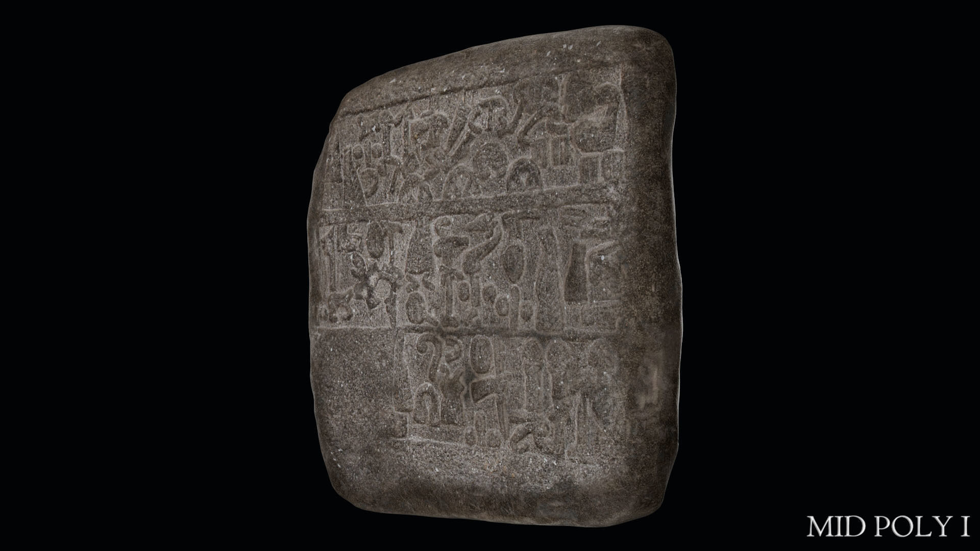 Luwian Hieroglyphic Slab Low-poly 3D model_41