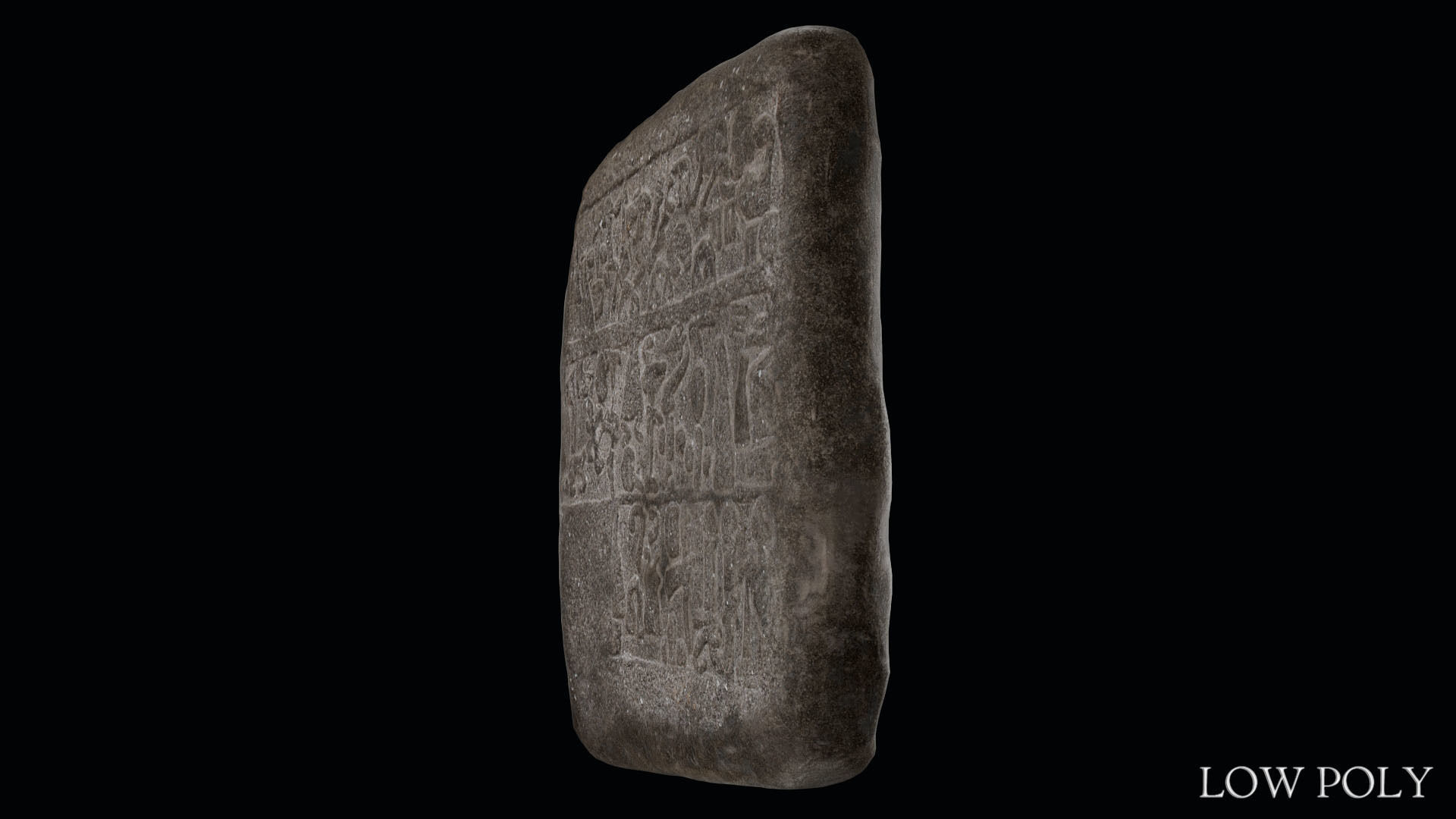 Luwian Hieroglyphic Slab Low-poly 3D model_36