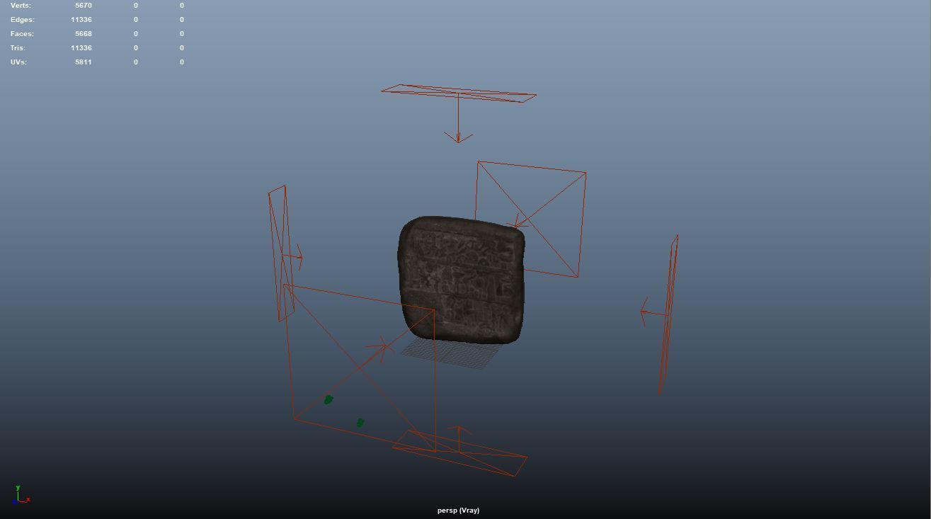 Luwian Hieroglyphic Slab Low-poly 3D model_53
