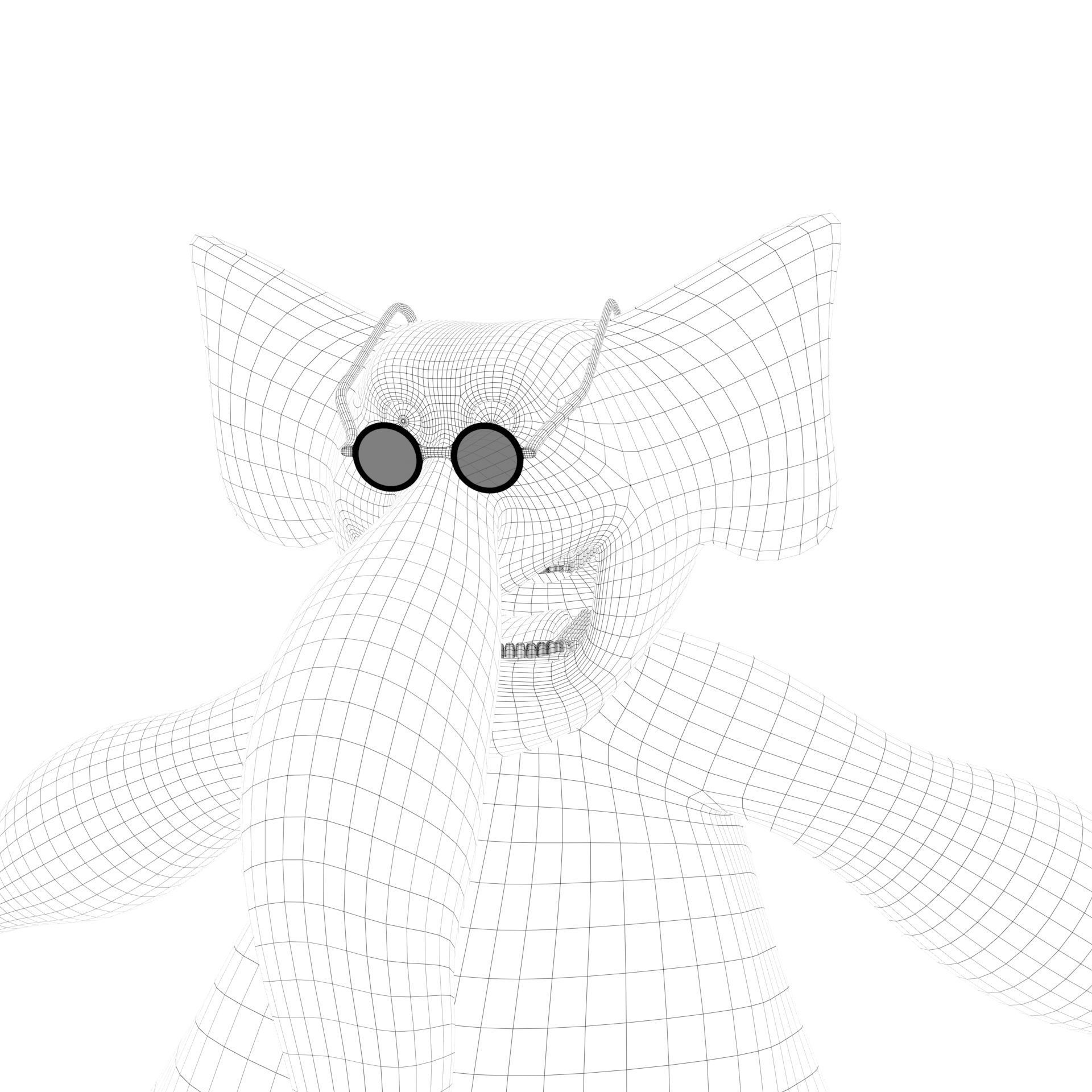 character for elephant with teshirt and pantalon and get glasses Low-poly 3D model_15