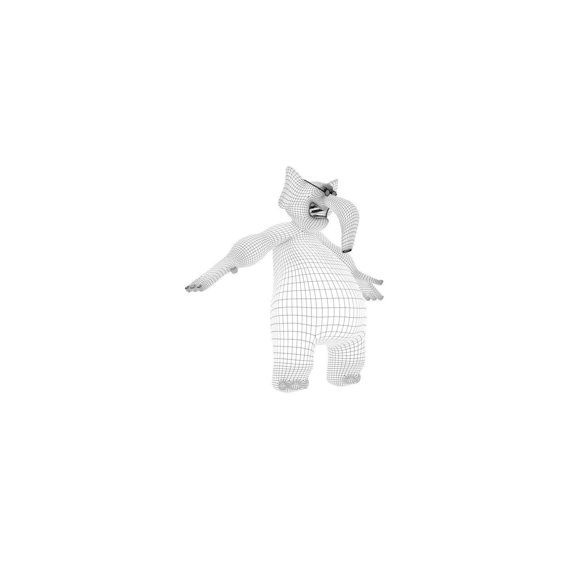 character for elephant with teshirt and pantalon and get glasses Low-poly 3D model_14